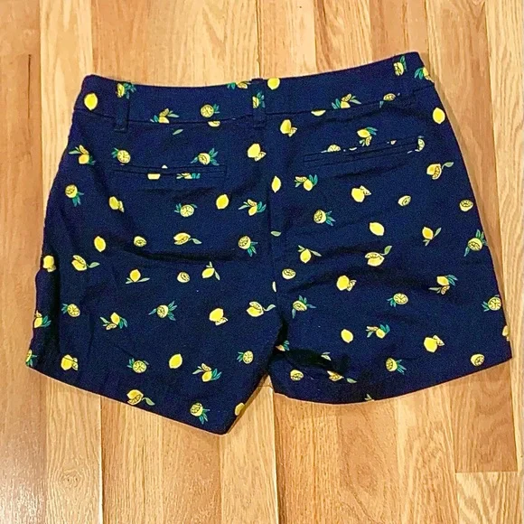 J. Crew Navy Shorts with Yellow Lemon Print - Picture 4 of 7